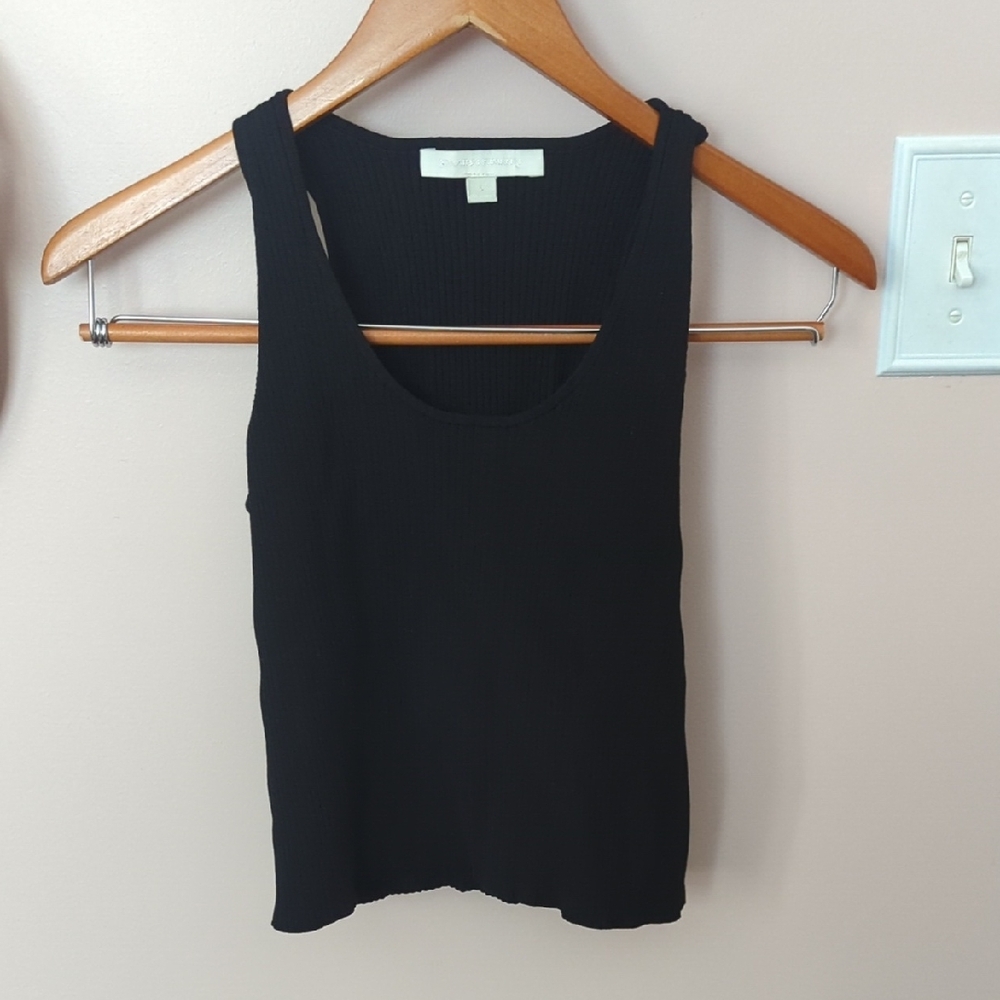 Jonathan Simkhai Black Ribbed Tank Top